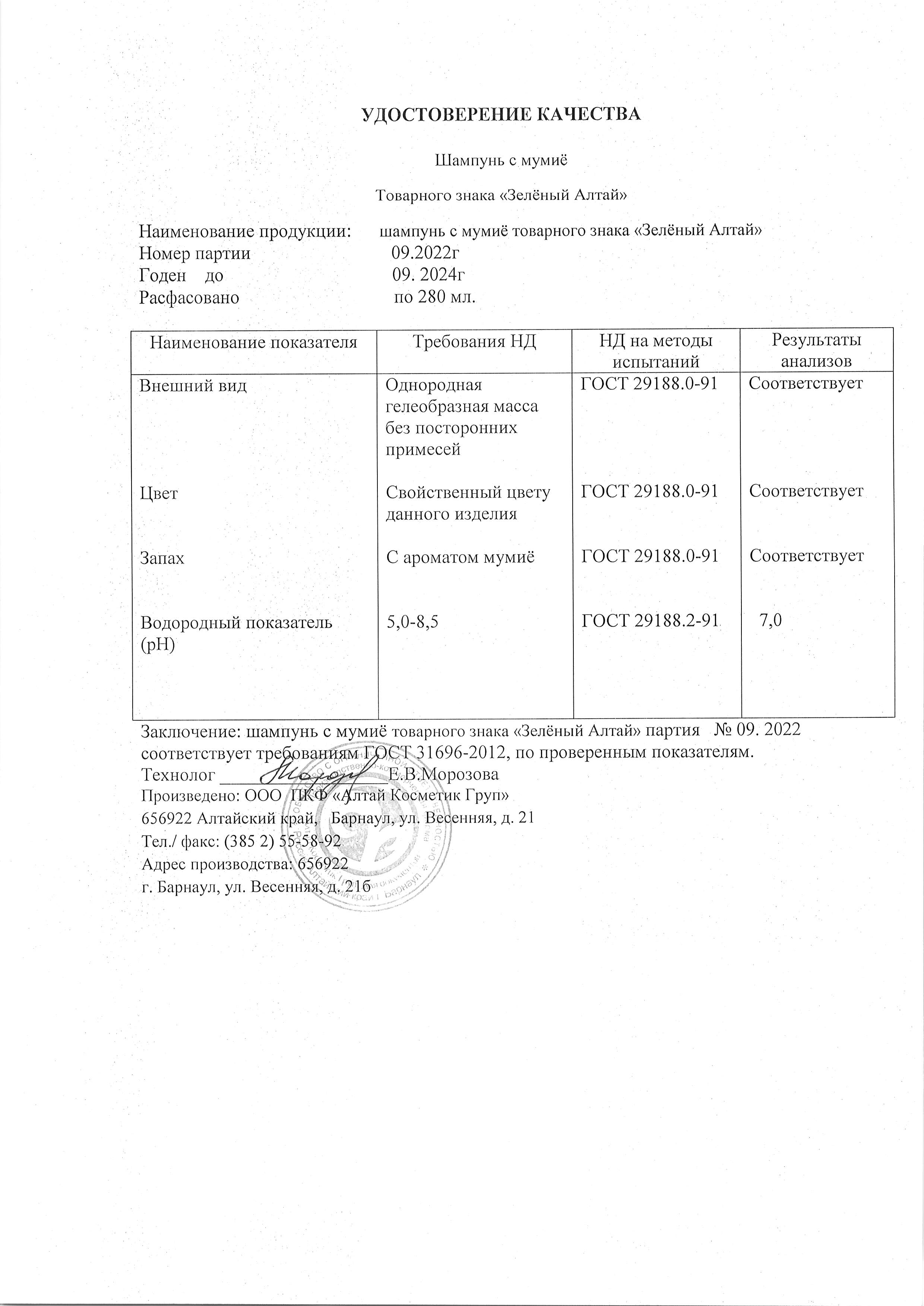 Паспорт №092022